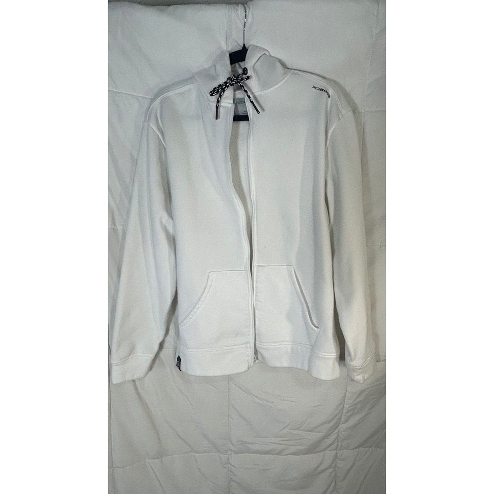 SWISSBRAND White Full Zip Hoodie Sweatshirt Casual Athletic Size L‎